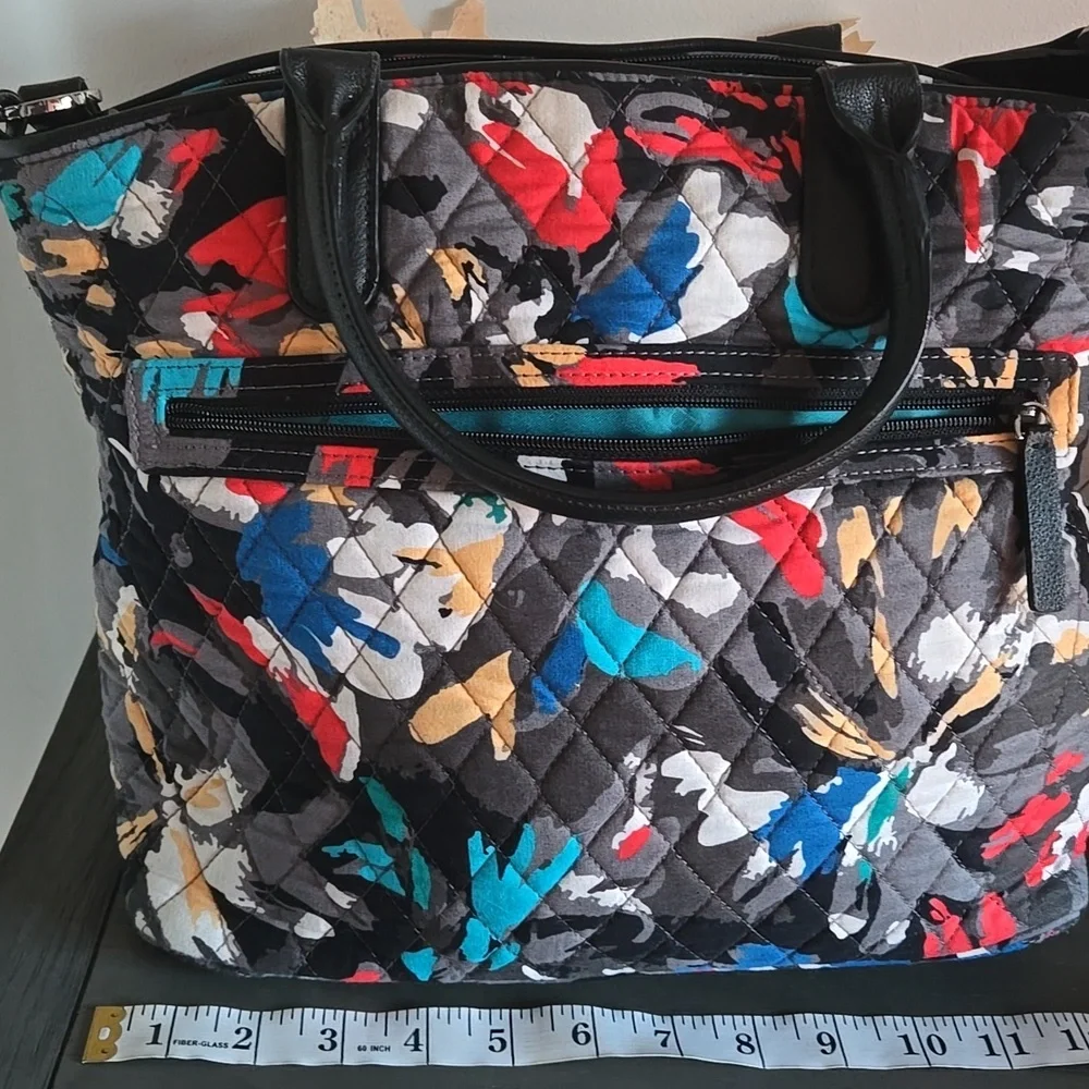 Vera Bradley Black and Multicolor Quilted Tote